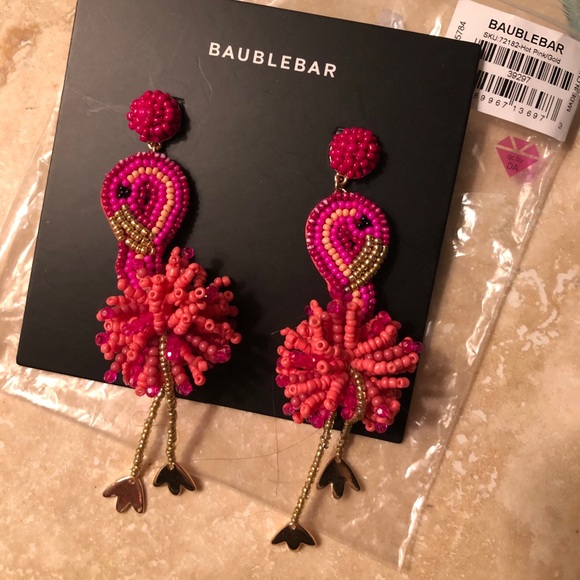 BaubleBar Jewelry - COPY - Baublebar pink & golf flamingo earrings